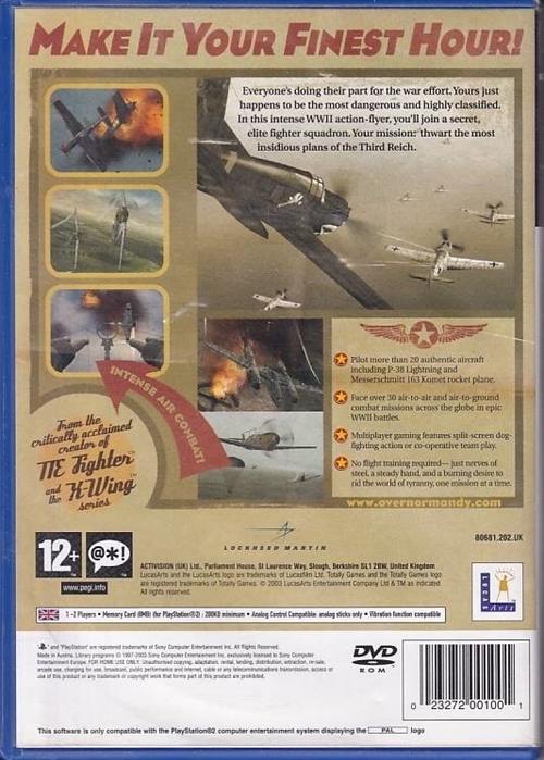 Secret Weapons Over Normandy - PS2 (B Grade) (Genbrug)